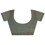 teal solid satin saree