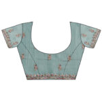 lavender embroidered silk blend saree