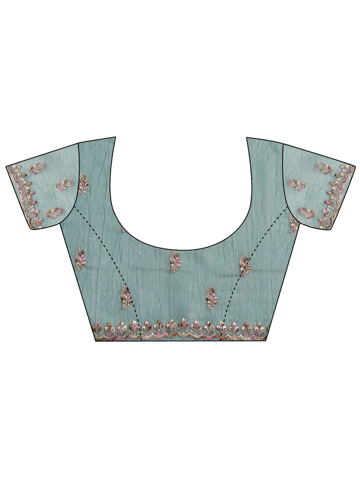 lavender embroidered silk blend saree