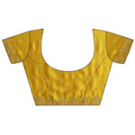 mustard embroidered silk blend saree