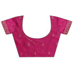 magenta embroidered silk blend saree