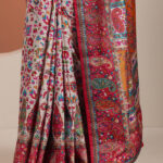 multi printed silk blend saree