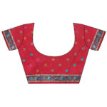 multi printed silk blend saree