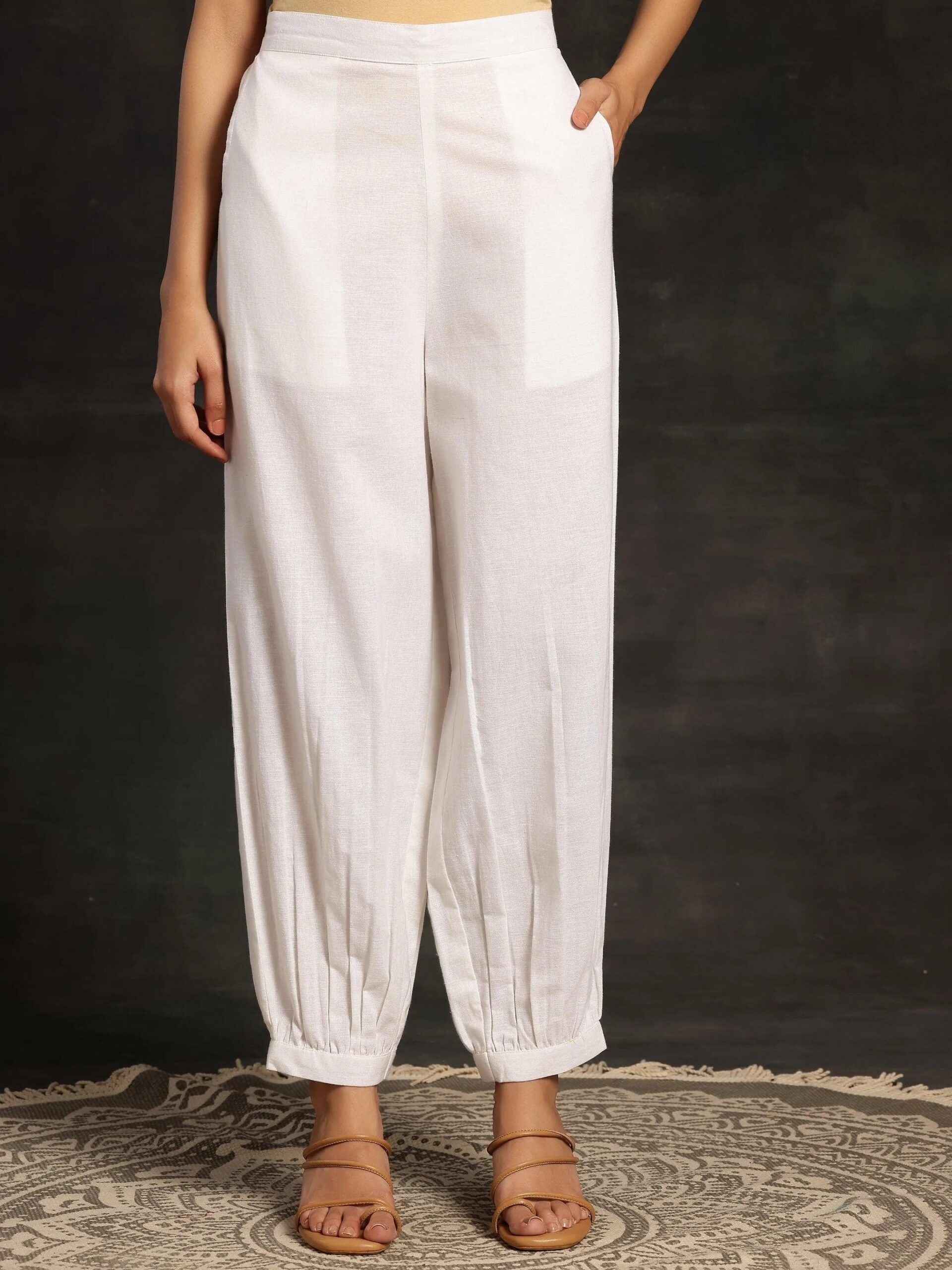 Blue Printed Cotton Straight Suit Set