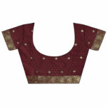 maroon woven design silk blend saree