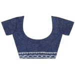 indigo printed cotton saree